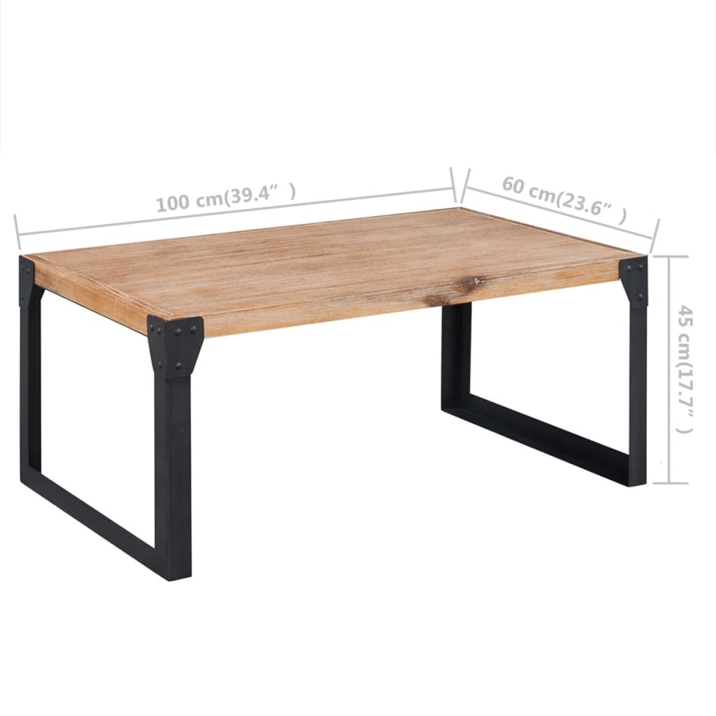 Mesa de centro de madera maciza de acacia 100x60x45 cm vidaXL