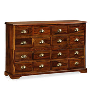 Cómoda de cajones madera maciza de sheesham 120x30x75 cm v8173 Vetonek
