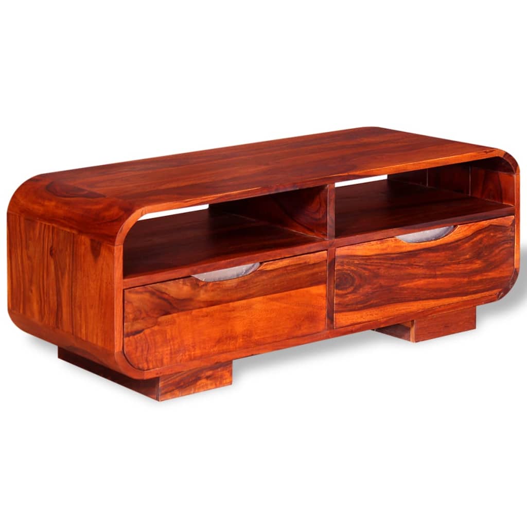 Vetonek Mesa de centro de madera maciza de sheesham 90x40x35 cm