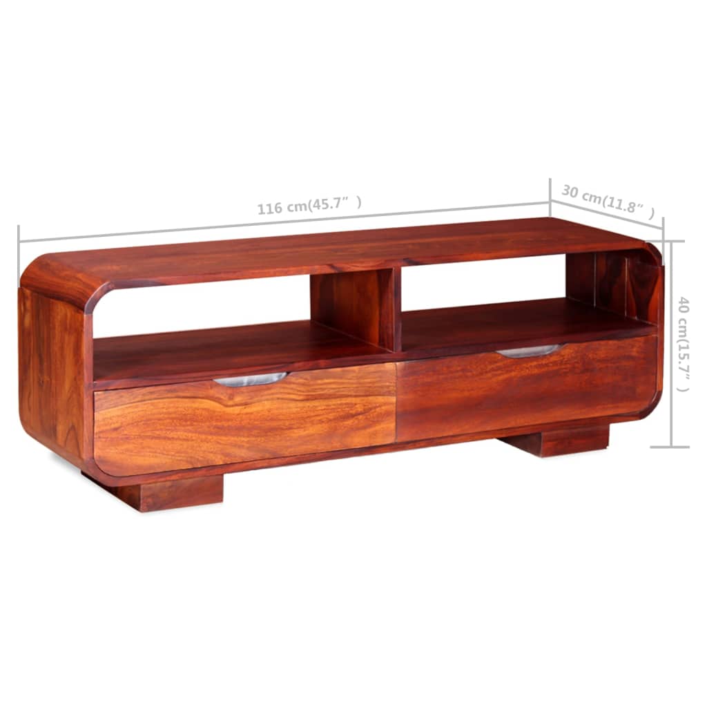 Mueble de TV madera maciza de sheesham 116x30x40 cm vidaXL