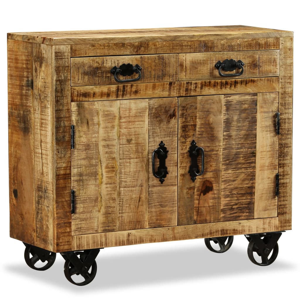 Cómoda con 2 cajones y 1 armario de madera rugosa de mango v8630 Vetonek