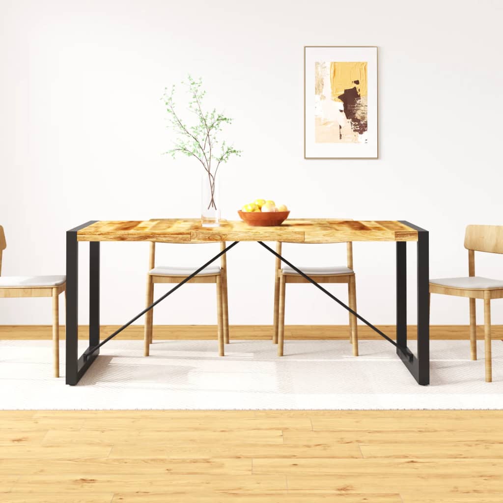 Vetonek Mesa de comedor de madera maciza de mango rugosa 180 cm