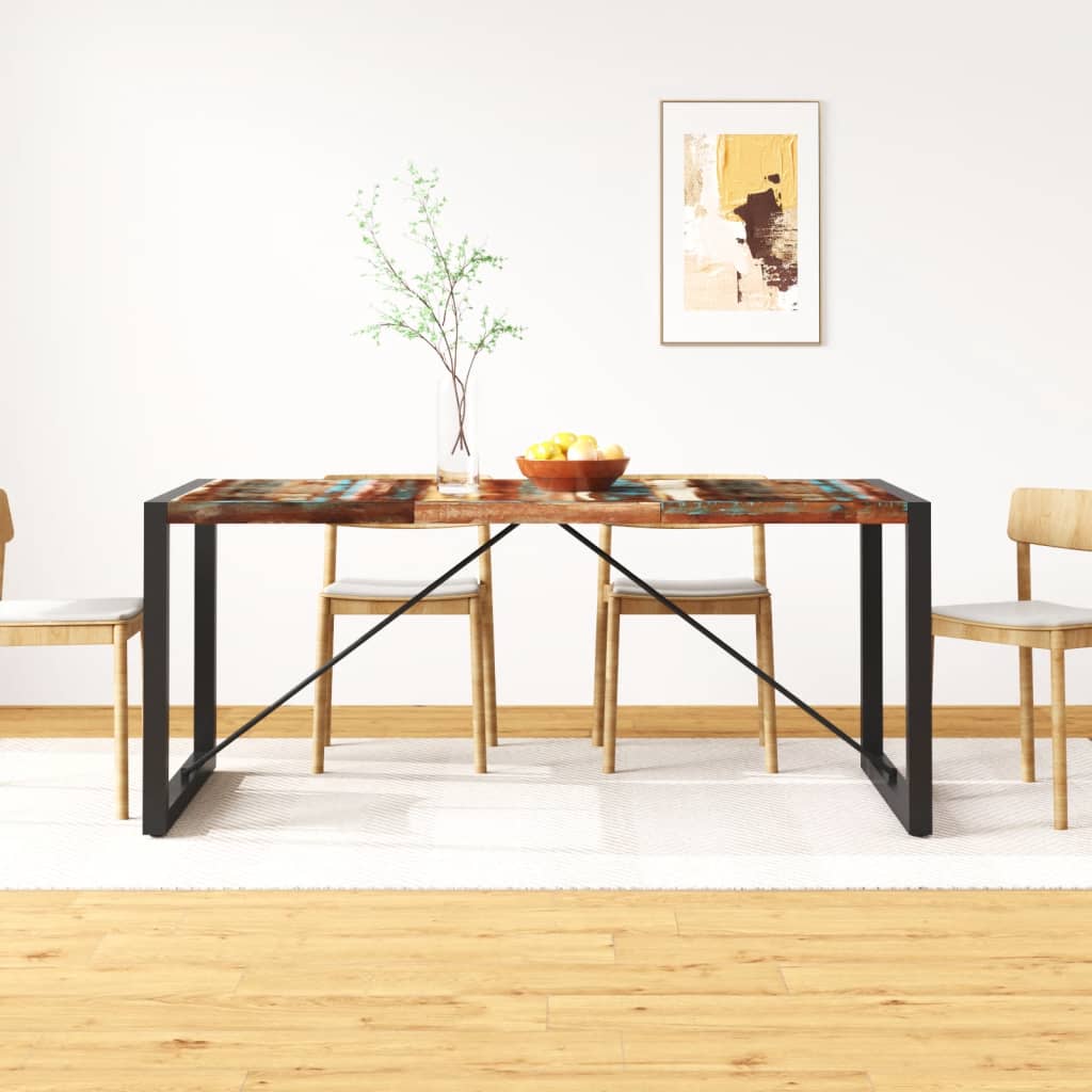 Vetonek Mesa de comedor de madera maciza reciclada 180 cm