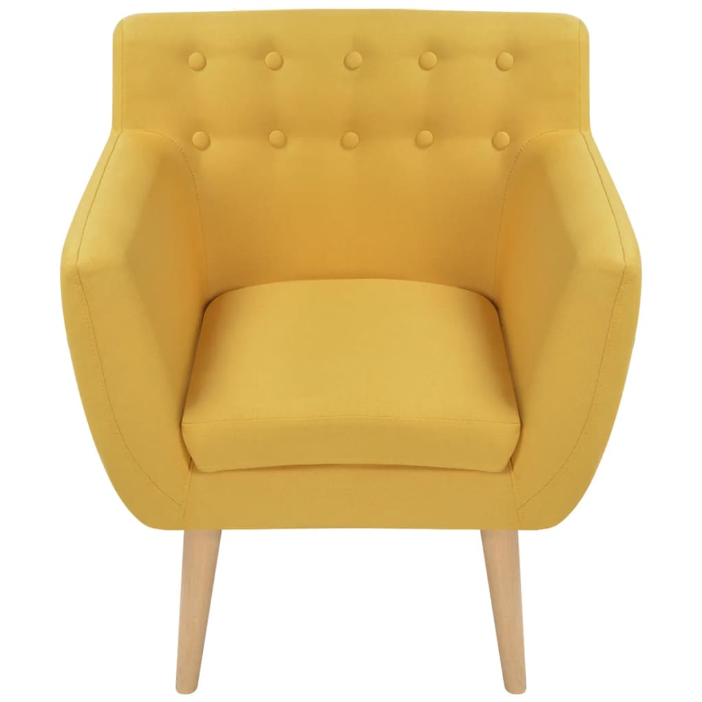 Sillón de tela amarillo vidaXL