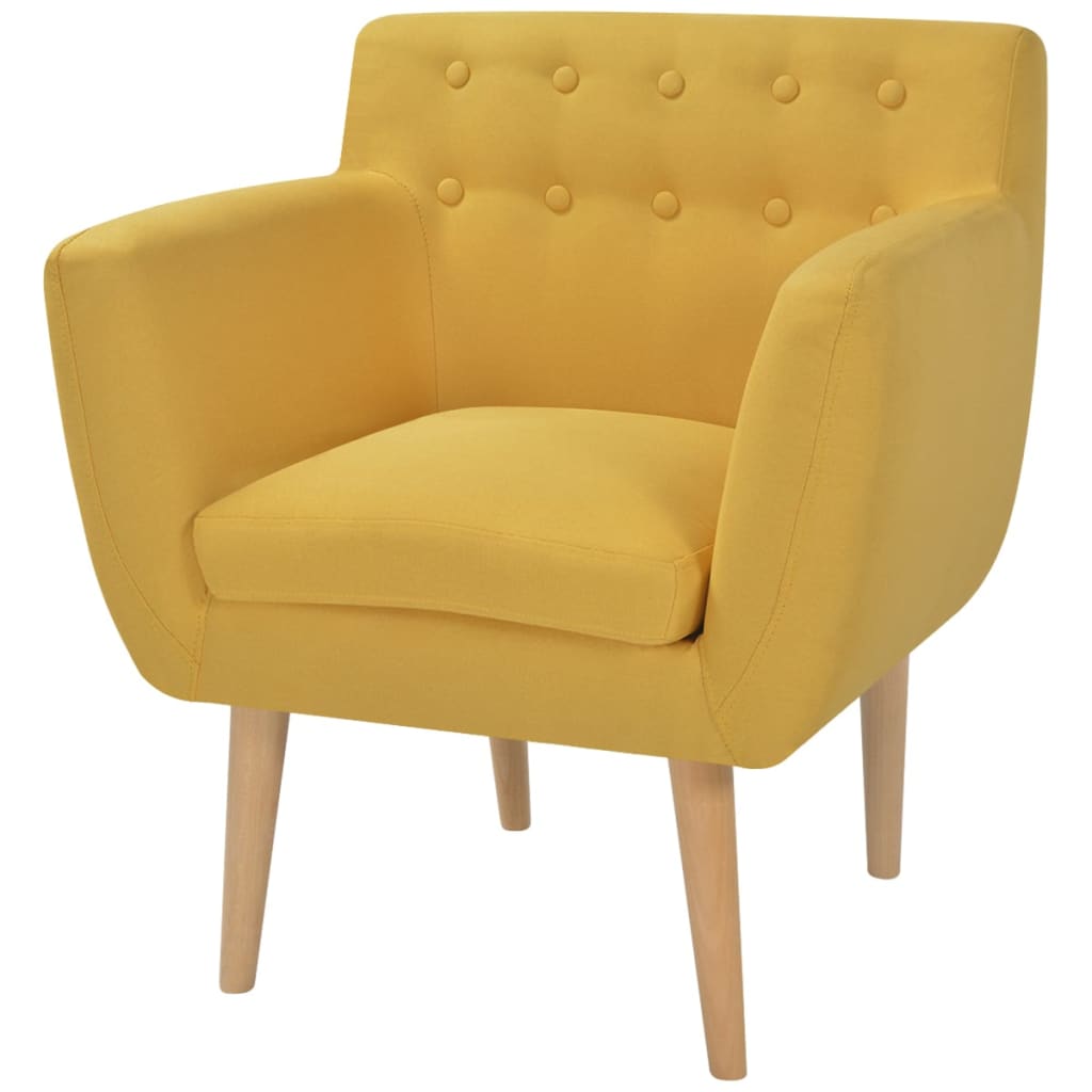 Vetonek Sillón de tela amarillo