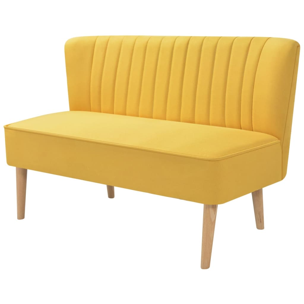 Vetonek Sofá de tela amarillo 117x55,5x77 cm 