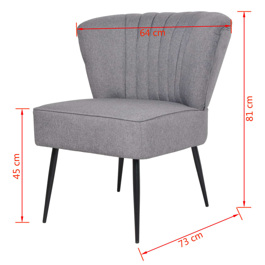 Cocktail Armchair Light Grey Fabt