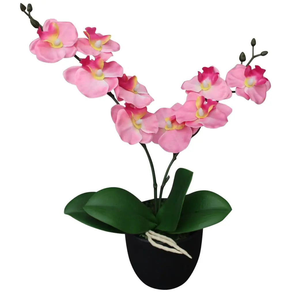 Vetonek Planta artificial orquídea con macetero 30 cm rosa