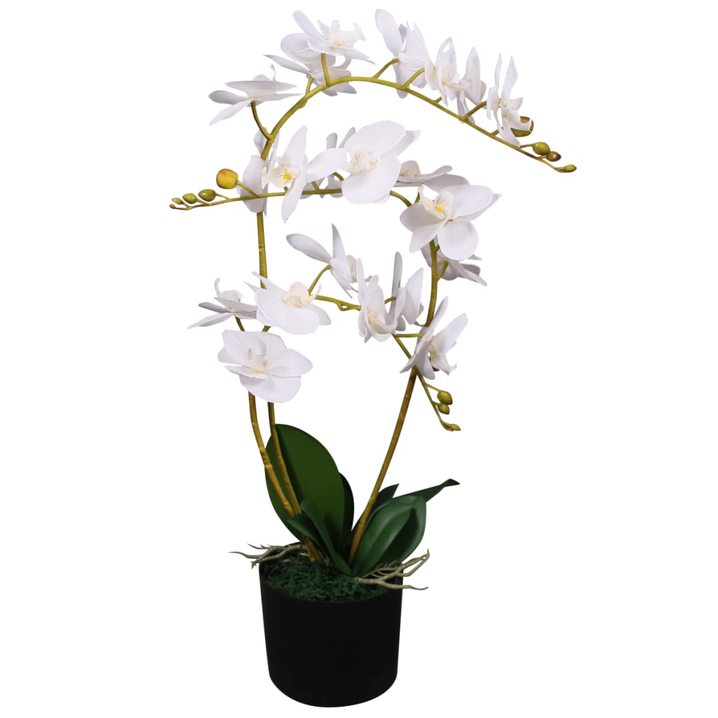 Vetonek Planta artificial orquídea con macetero 65 cm blanca