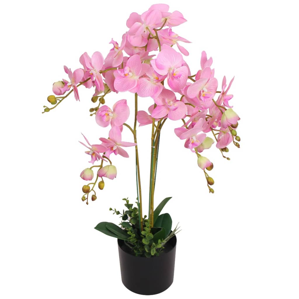 Vetonek Planta de orquídea artificial con macetero rosa 75 cm