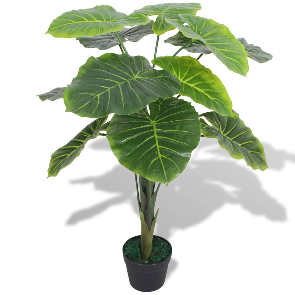 Vetonek Planta de taro artificial con macetero 85 cm verde