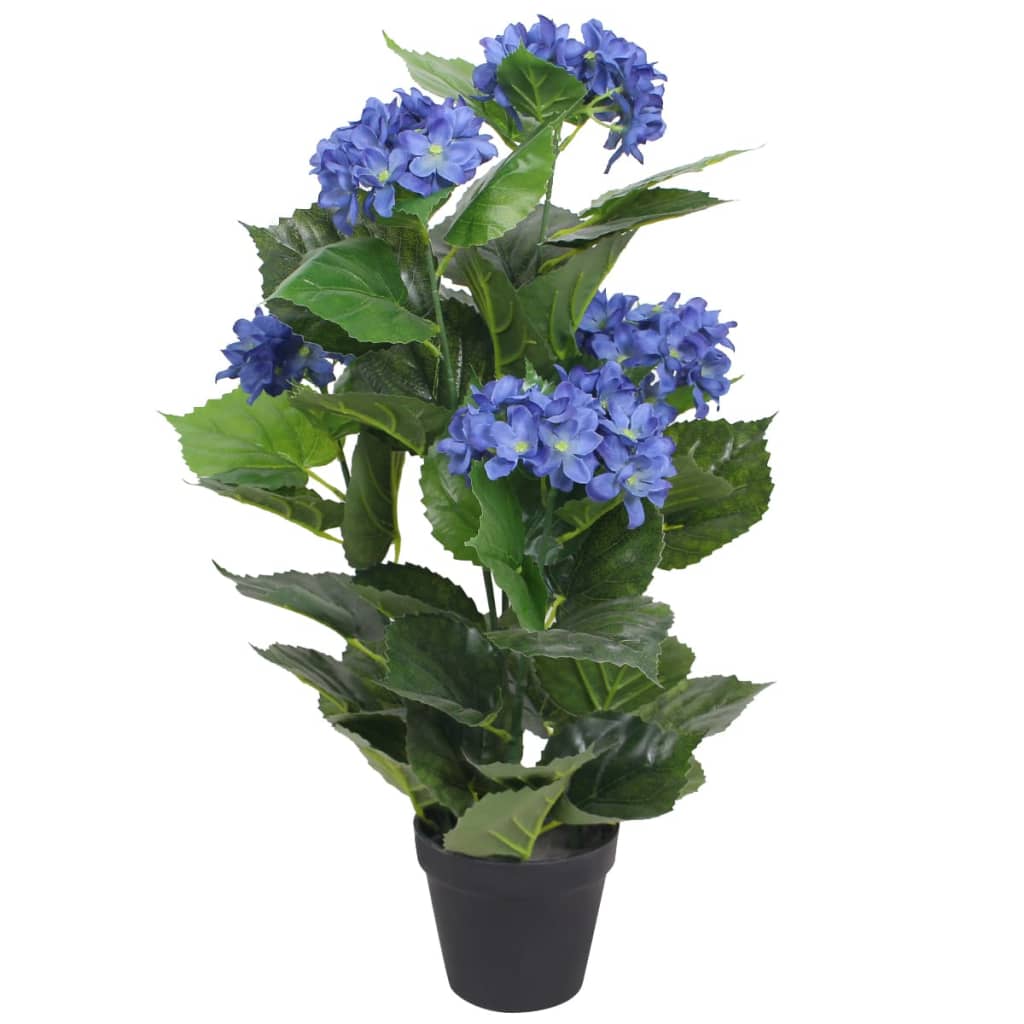 Vetonek Planta artificial hortensia con macetero 60 cm azul