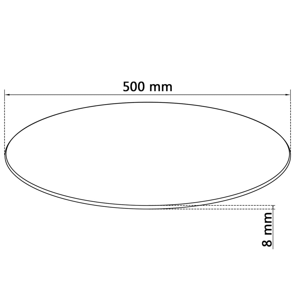 Tablero de mesa de cristal templado redondo 500 mm vidaXL