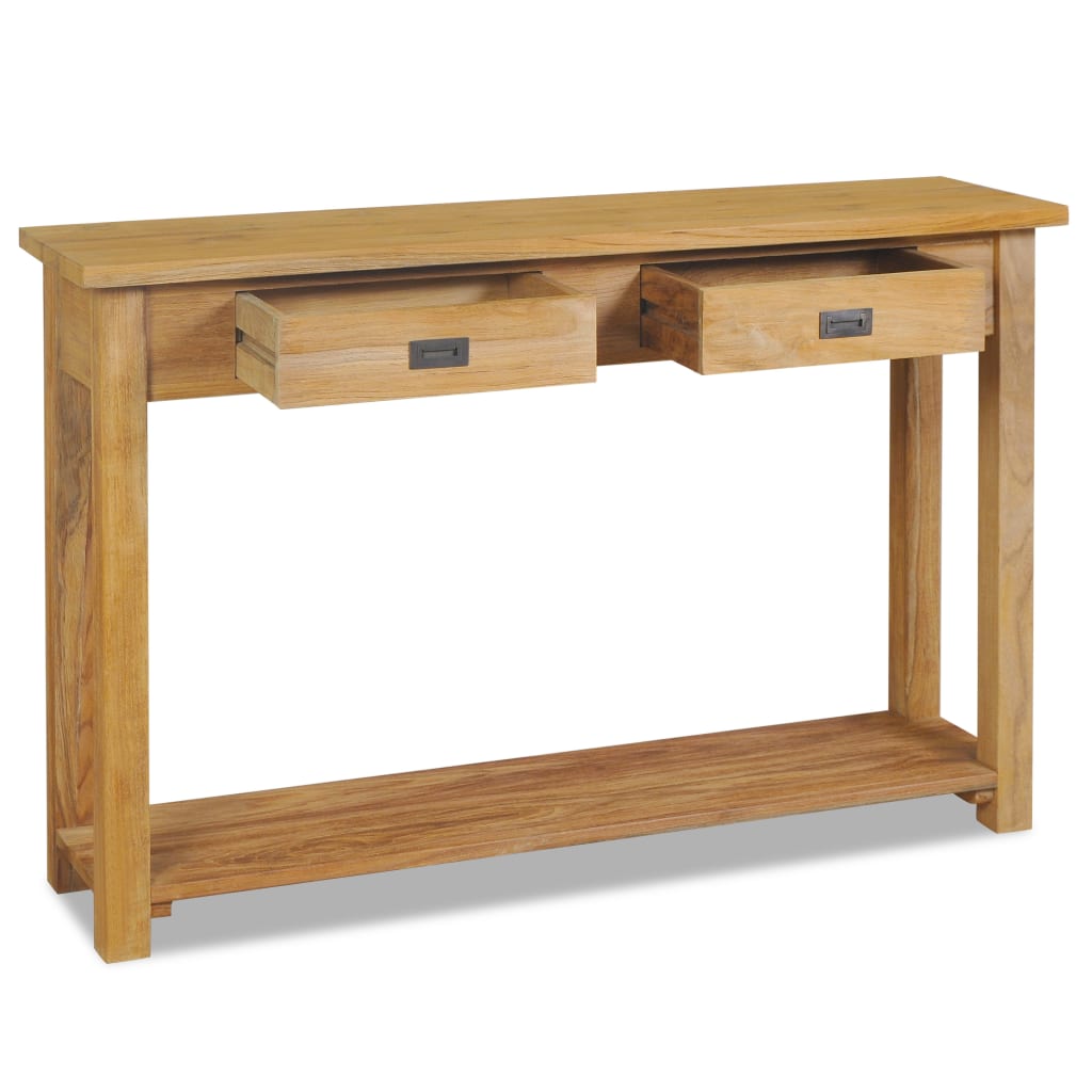 Mesa consola de madera de teca maciza 120x30x80 cm - Vetonek