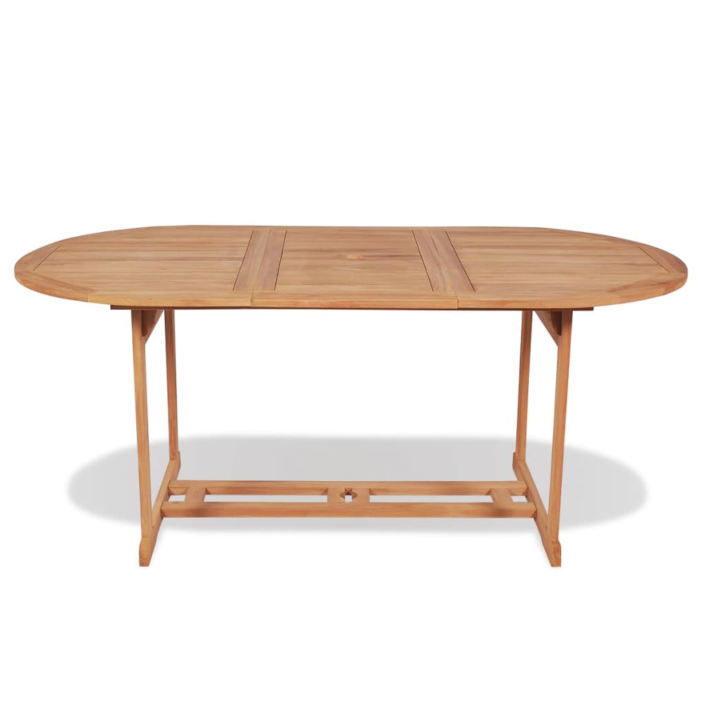 Mesa de jardín de madera de teca maciza 180x90x75 cm vidaXL