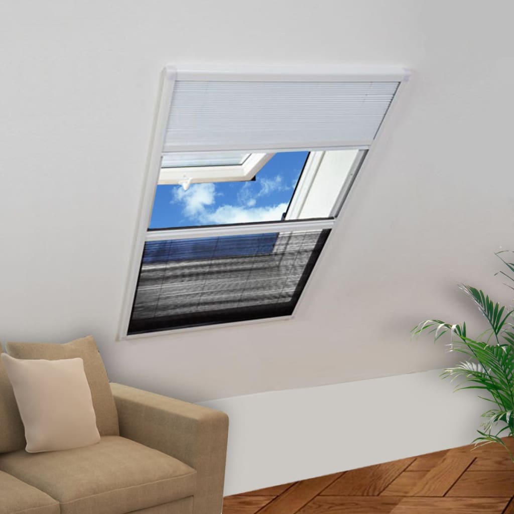 Vetonek Mosquitera plisada para ventanas aluminio 80x100cm com sombrilla 