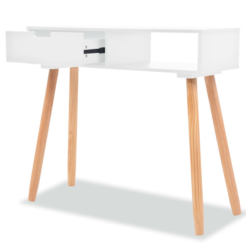 Mesa consola de madera maciza de pino blanca 80x30x72 cm - Vetonek