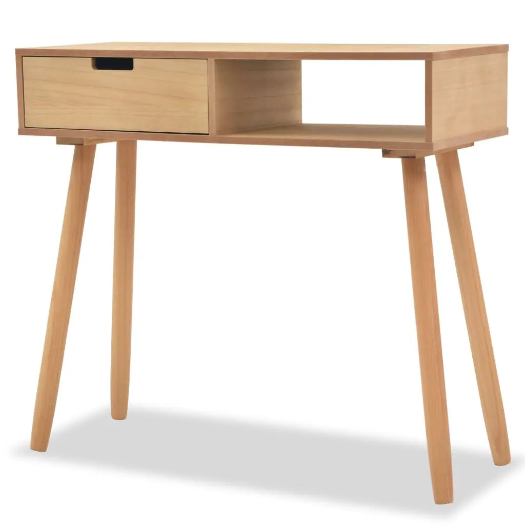 Vetonek Mesa consola de madera maciza de pino 80x30x72 cm marrón