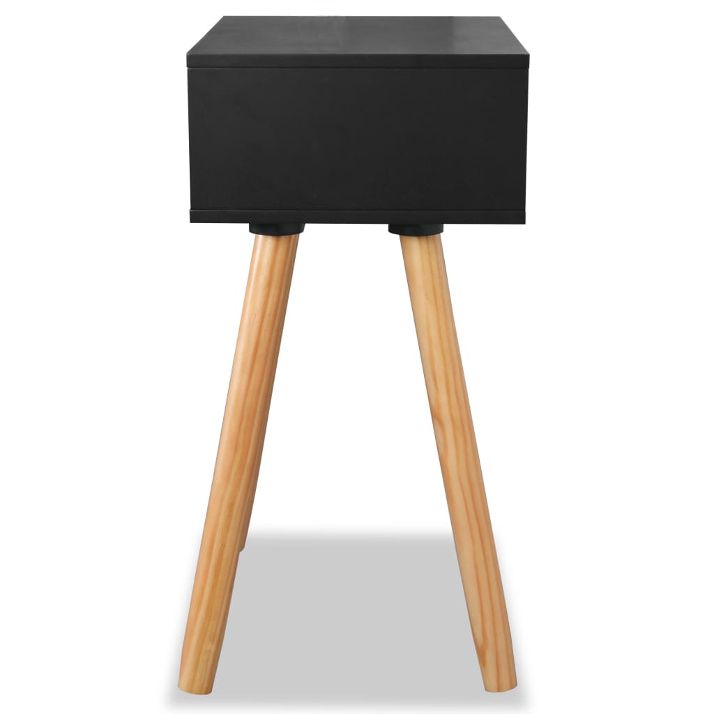 Tables de nuit 2 pcs. bois de pin massif 40x30x61 cm noir v5123 - Vetonek