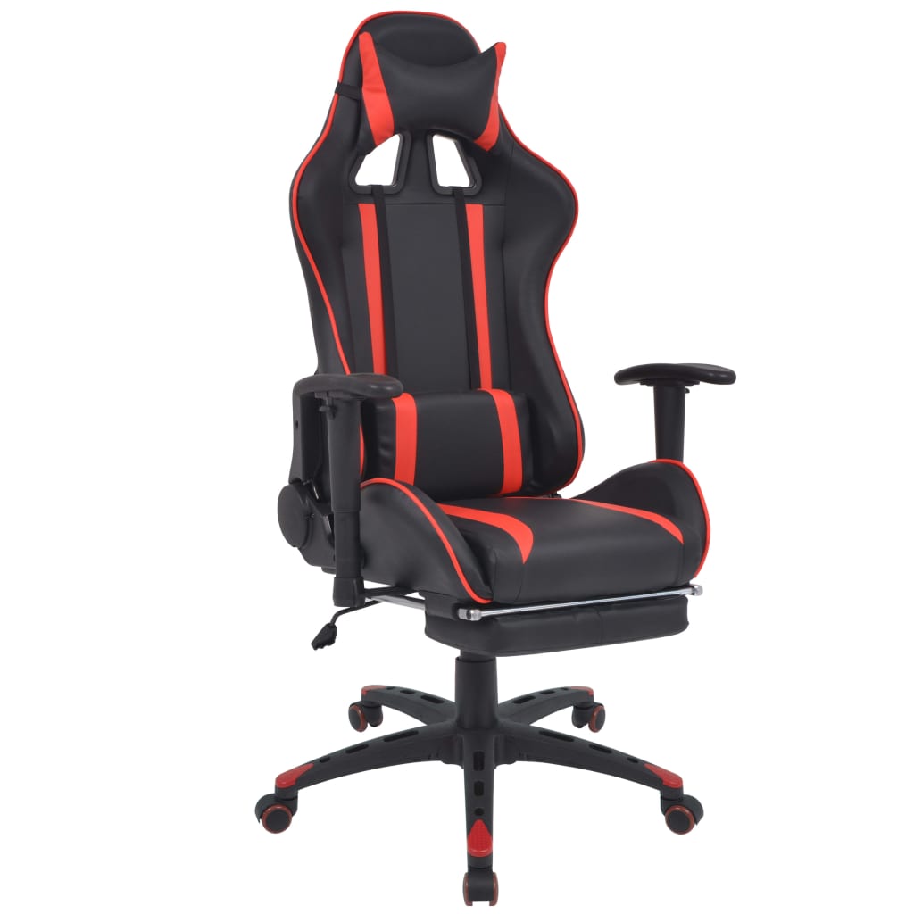 Vetonek Silla de oficina racing reclinable con reposapiés rojo