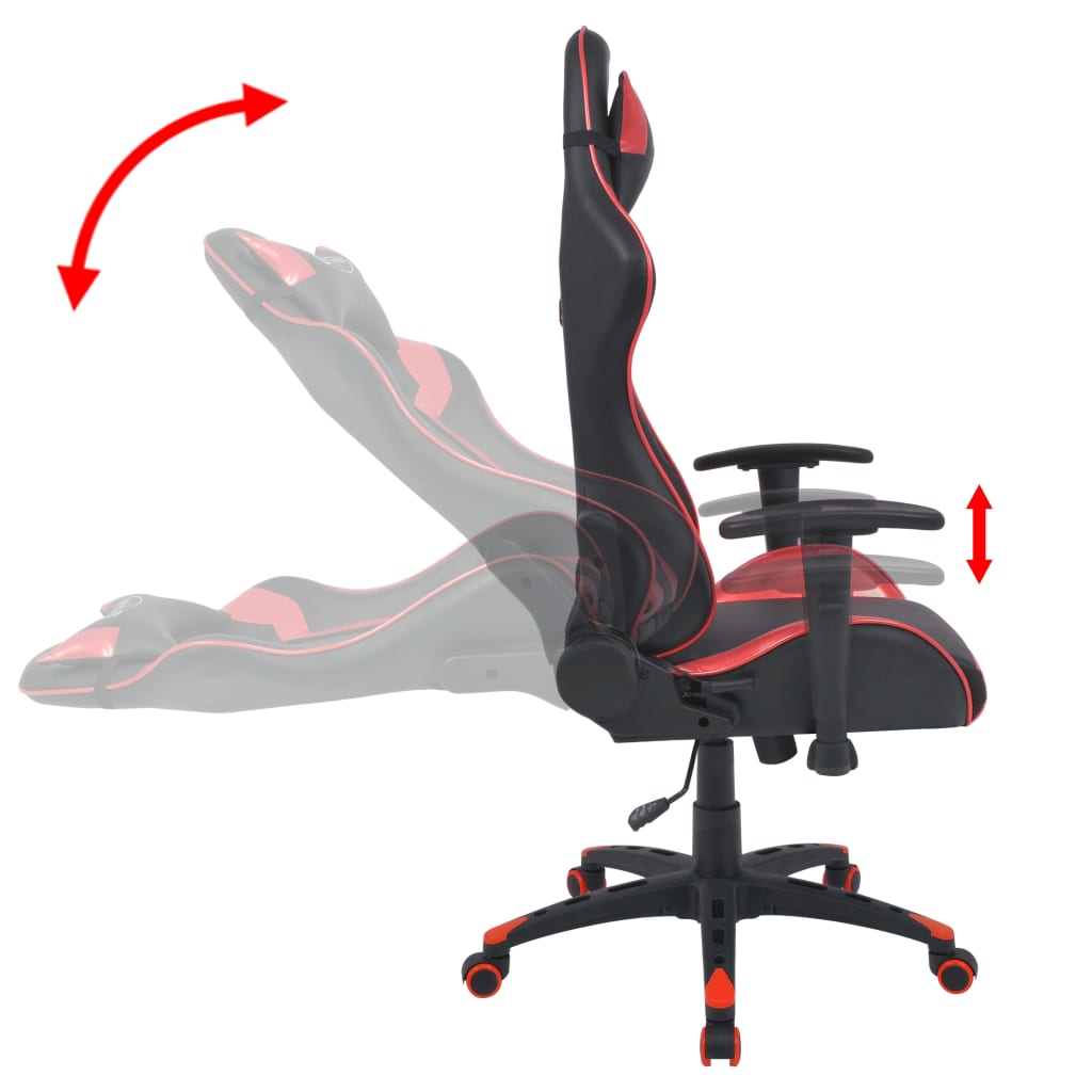 Reclinable Racing Reclinable Chair of Red Artificial Leather