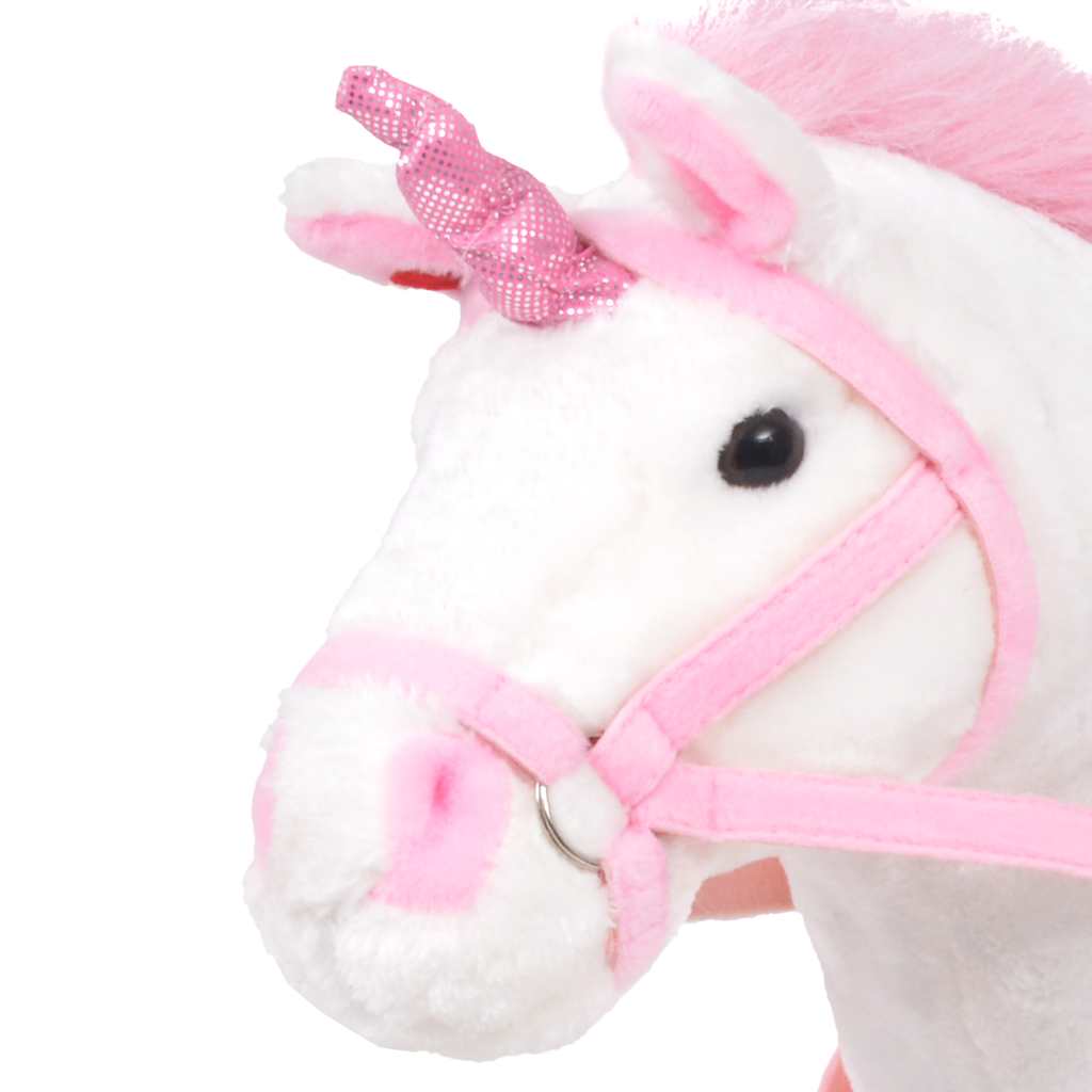 Unicornio de peluche de pie blanco y rosa XXL vidaXL