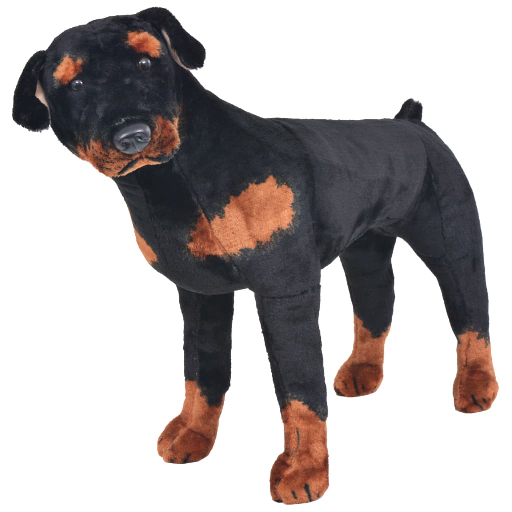 Vetonek Perro rottweiler de peluche de pie negro y marrón XXL