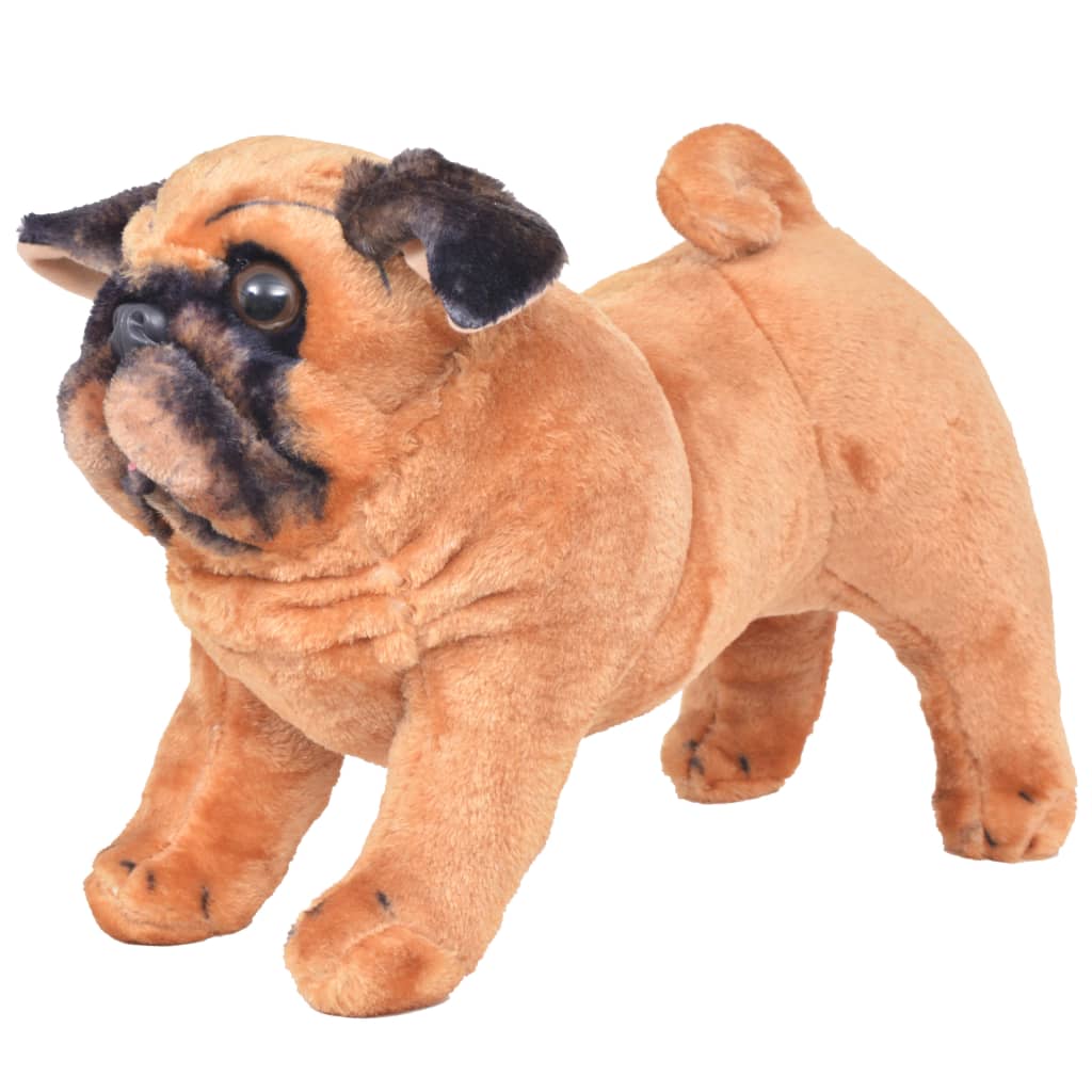 Vetonek Perro pug de peluche de pie marrón claro XXL