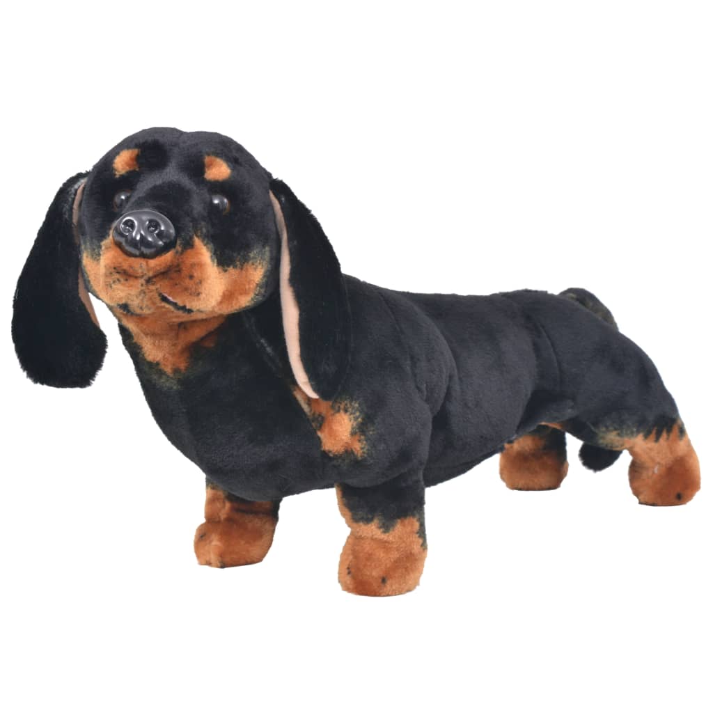 Vetonek Perro teckel de peluche de pie negro XXL