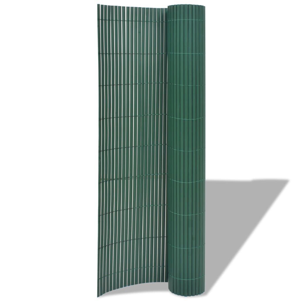 Valla de jardín de doble cara PVC verde 90x500 cm