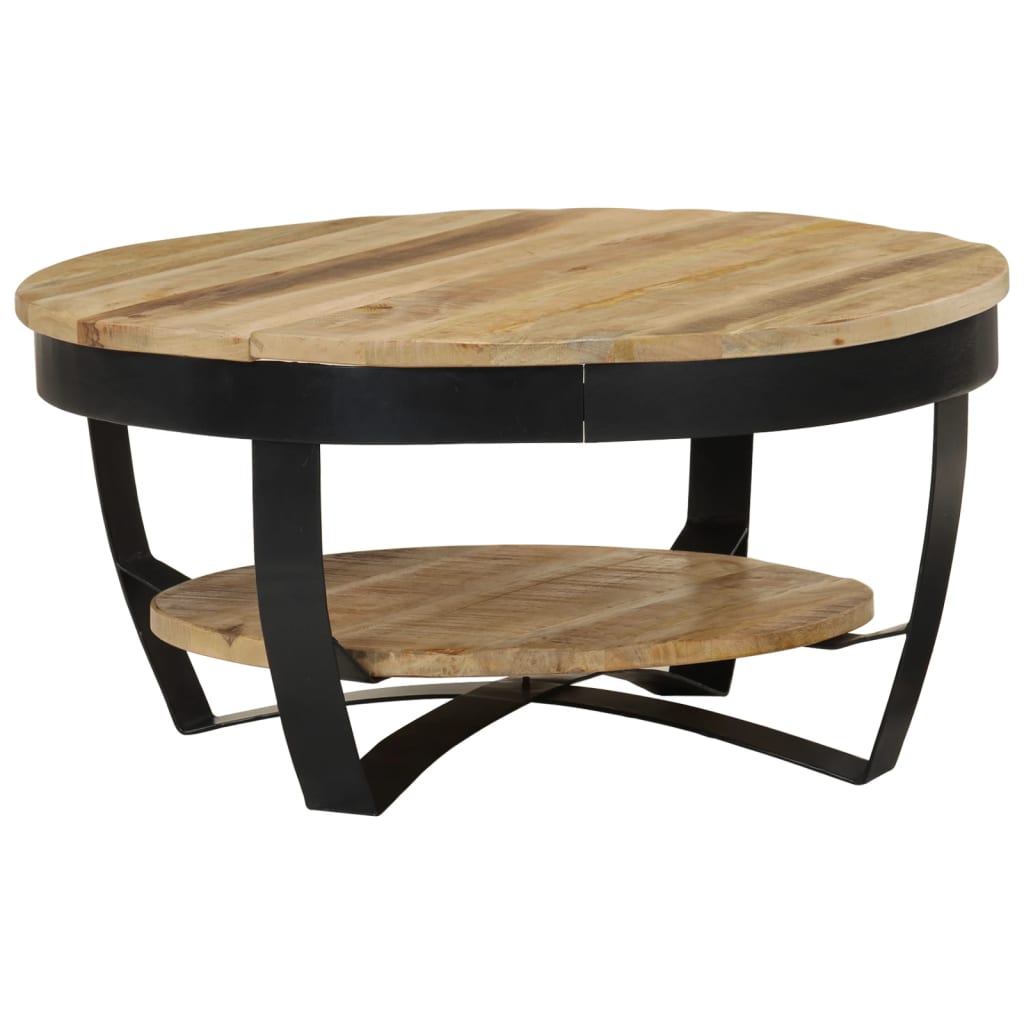 Vetonek Mesa de centro de madera de mango rugosa 65x32 cm