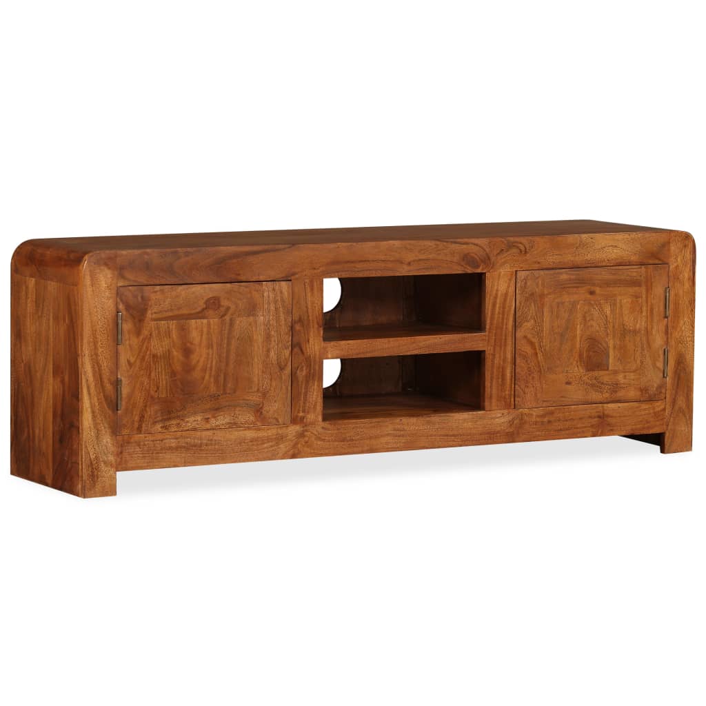 Vetonek Mueble de TV madera maciza acabado miel 120x30x40 cm