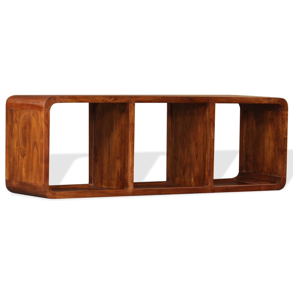 Vetonek Mueble de TV madera maciza acabado miel 120x30x40 cm