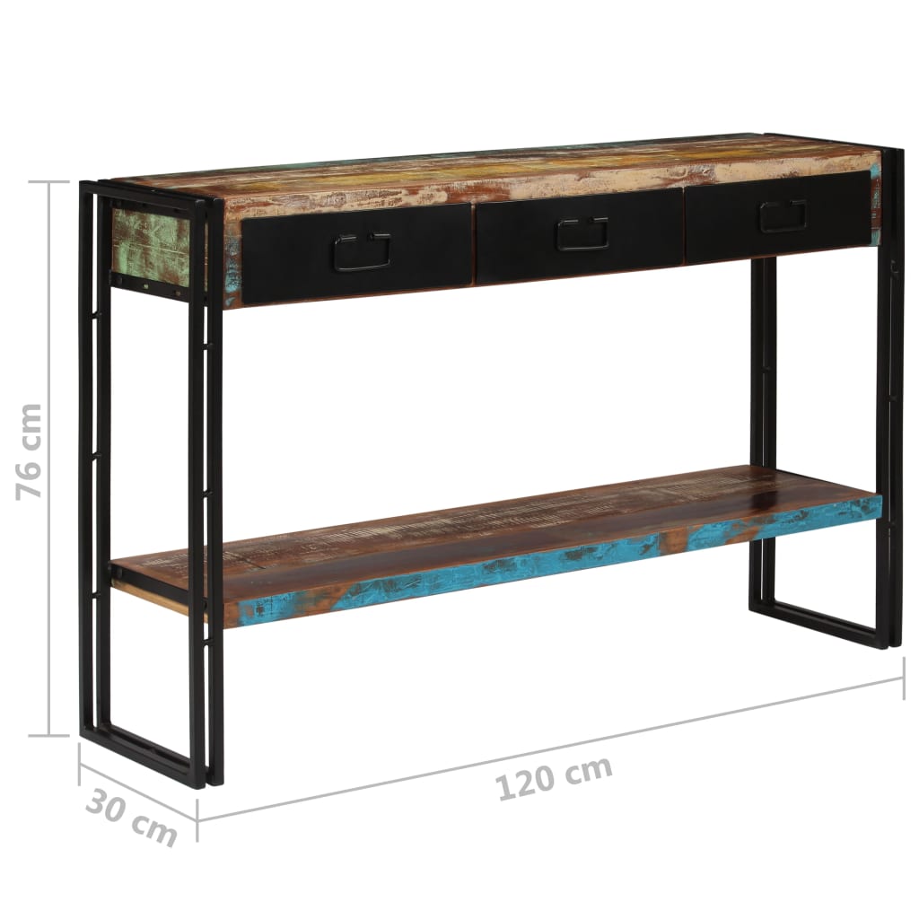 Table Sound Recyclé en bois 120x30x76 cm