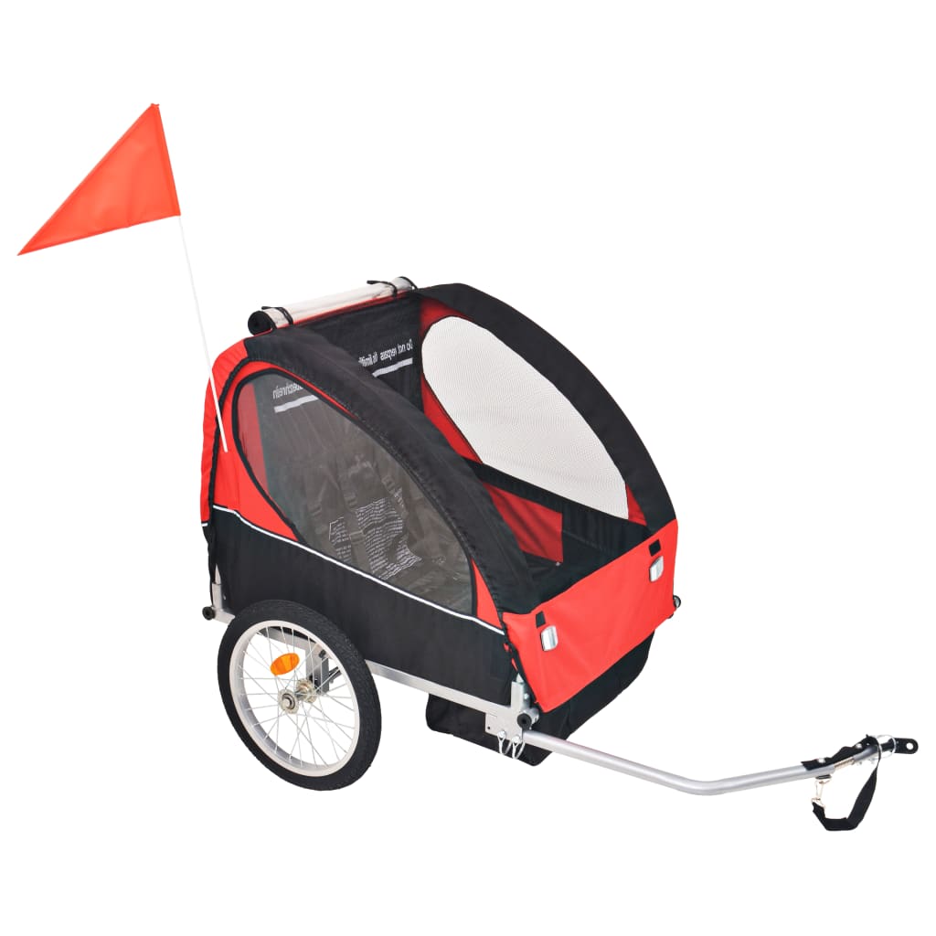 Vetonek Remolque para bicicletas rojo y negro 30 kg