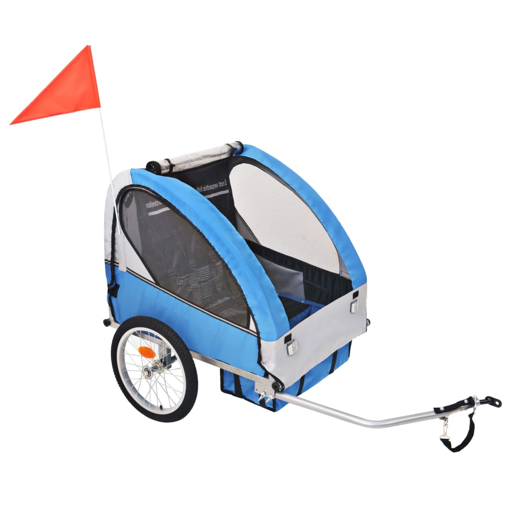 Vetonek Remolque para bicicletas gris y azul 30 kg