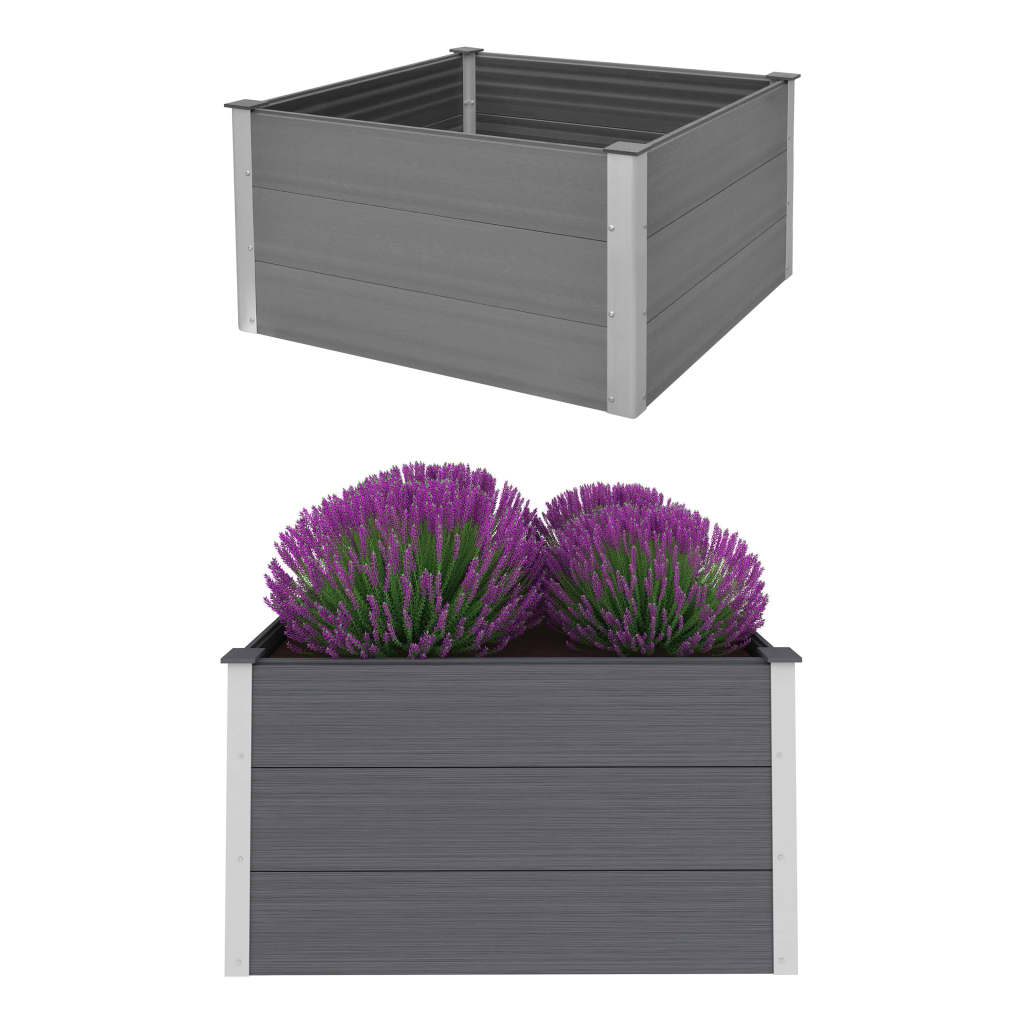 Vetonek jardinera de WPC gris 100x100x54 cm