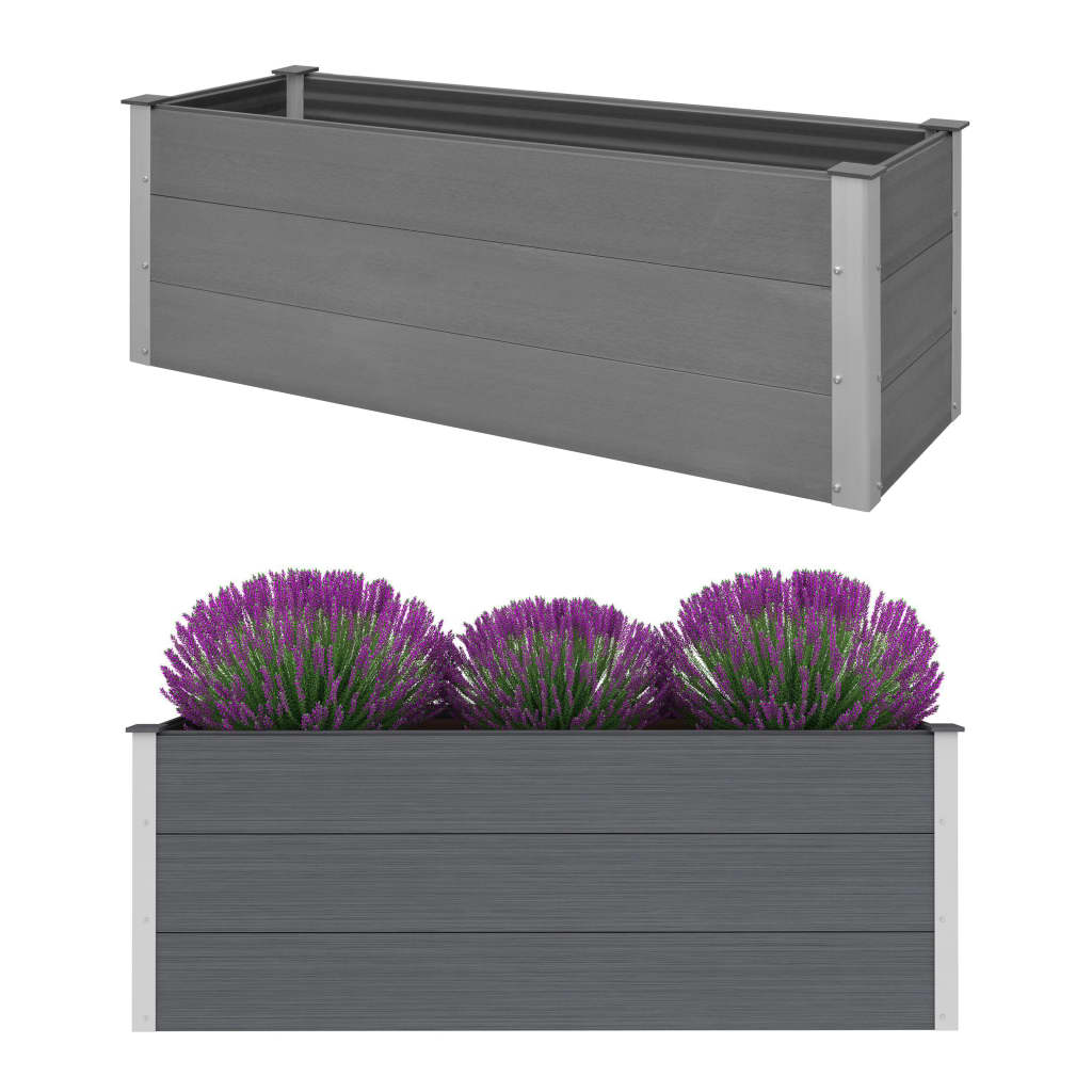 Vetonek jardinera de WPC gris 150x50x54 cm