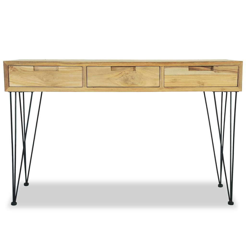 Mesa consola de teca maciza 120x35x76 cm vidaXL