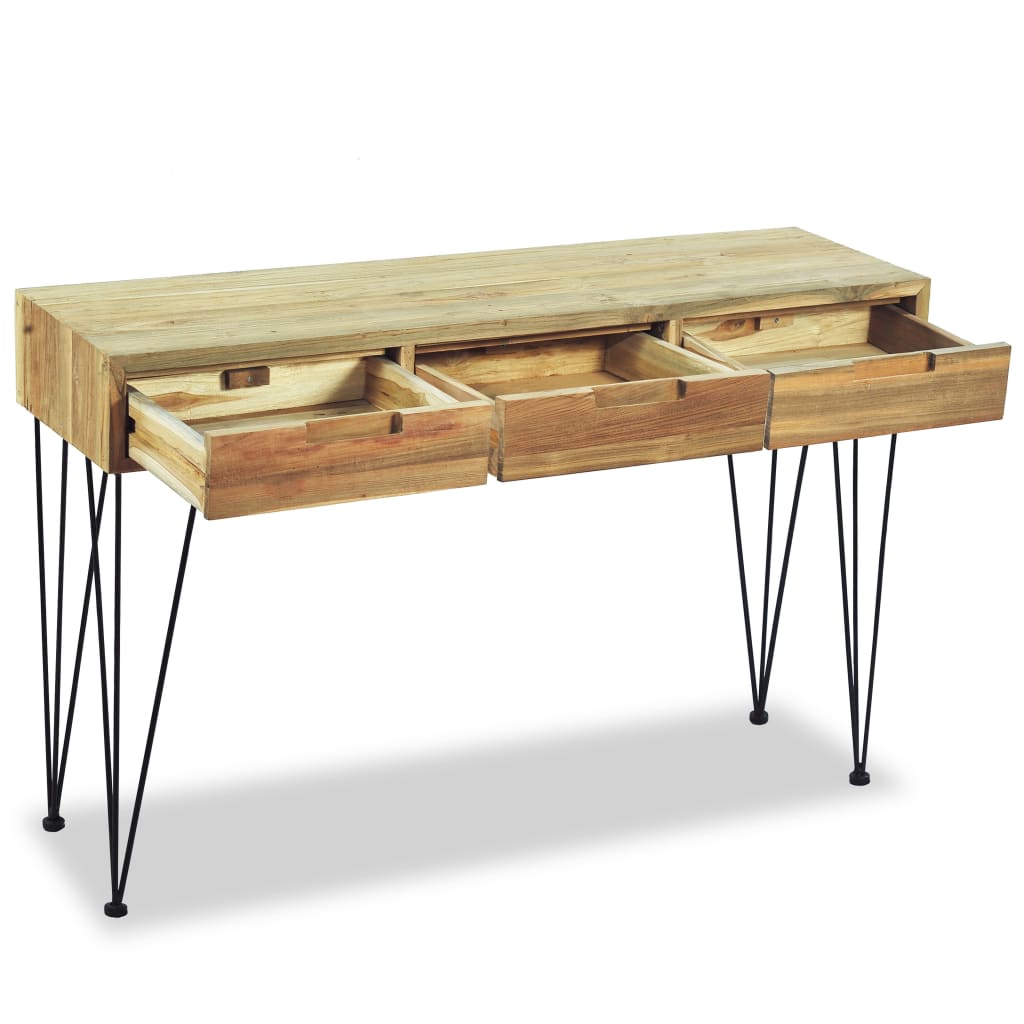 Mesa consola de teca maciza 120x35x76 cm vidaXL