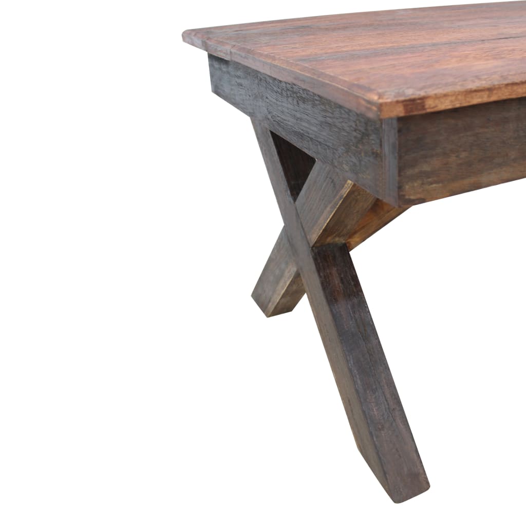 Mixed recycled wood center table 110x60x45 cm