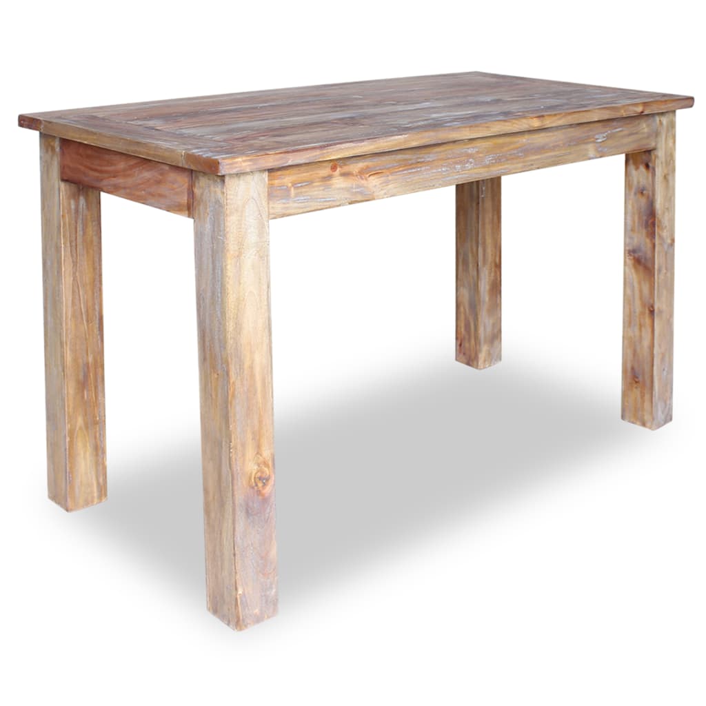 Vetonek Mesa de comedor de madera maciza de caoba 120x60x77 cm