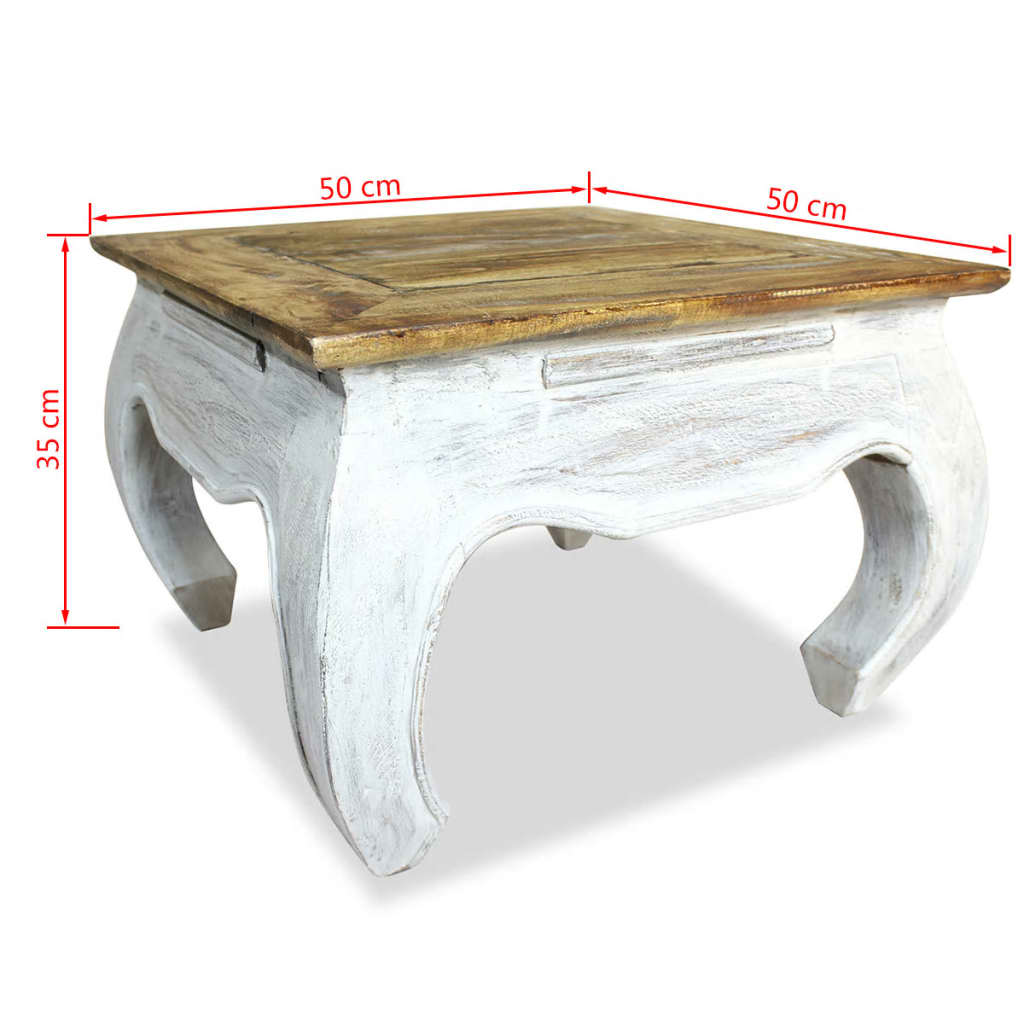 Mesa auxiliar de madera maciza de caoba 50x50x35 cm