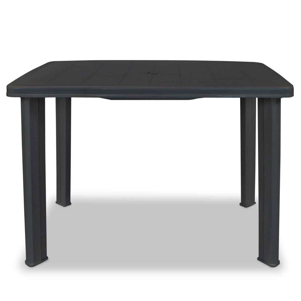 Mesa de jardín plástico gris antracita 101x68x72 cm vidaXL