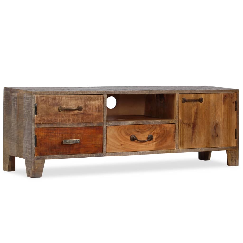 Vetonek Mueble para TV de madera maciza vintage 118x30x40 cm