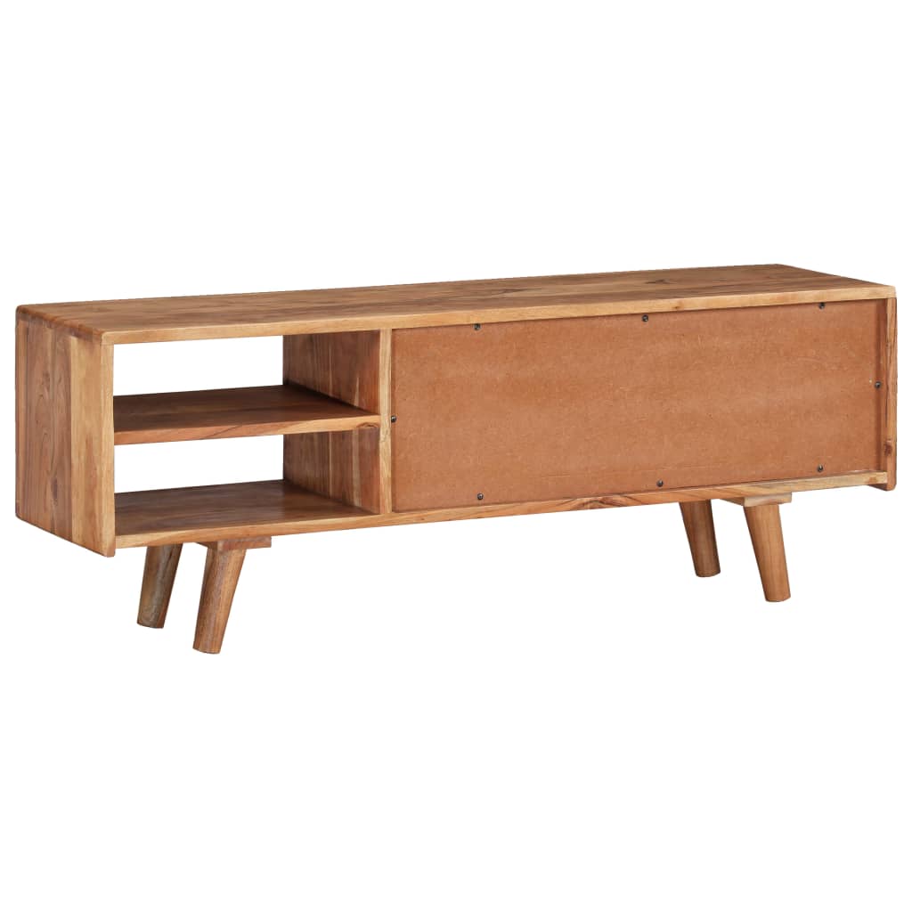 Mueble de TV madera maciza acacia puertas talladas 117x30x40 cm vidaXL