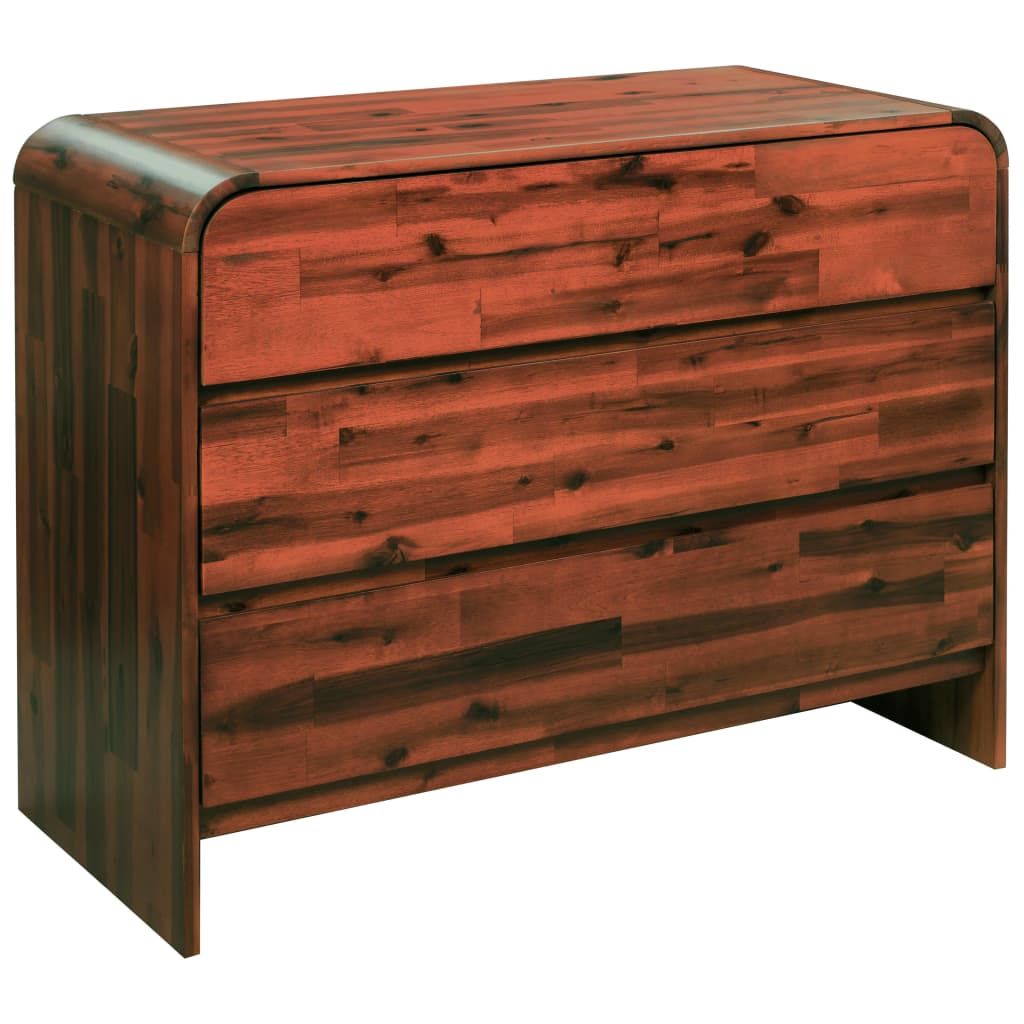 Vetonek Mueble de cajones madera acacia maciza 90x37x75 cm