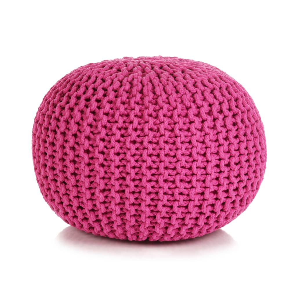 Vetonek Puf tejido a mano 50x35 cm algodón rosa