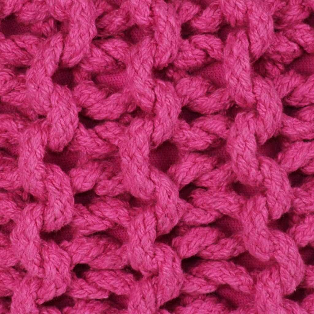 Tecido de mão puf 50x35 cm de algodão rosa