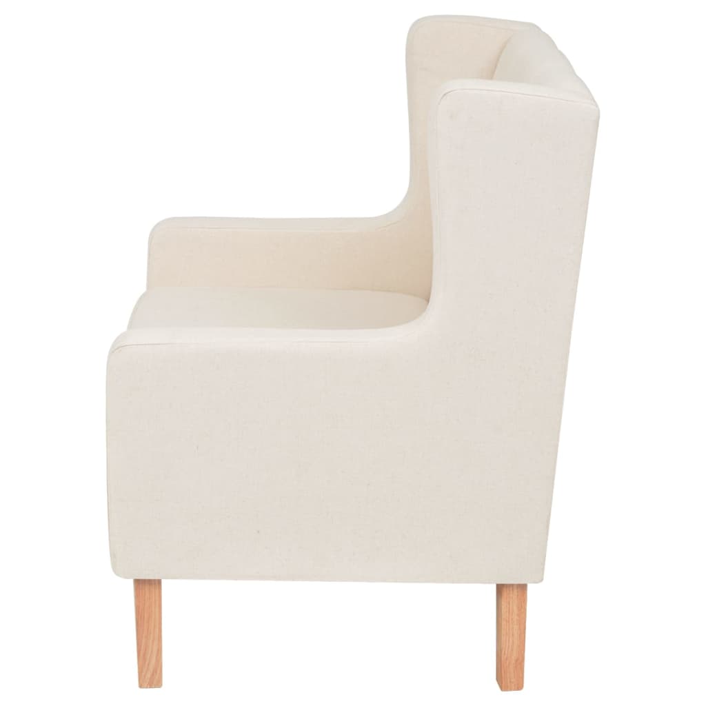 Cream white fabric armchair